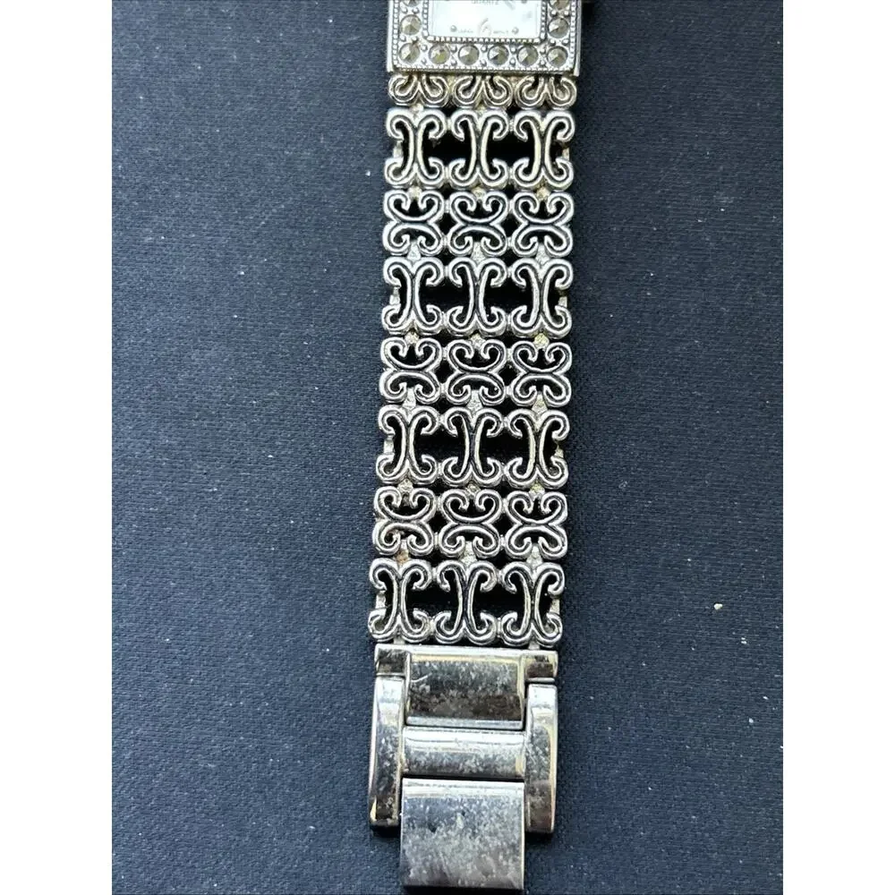 Gruen Silver Tone Marcasite Women’s Quartz Watch